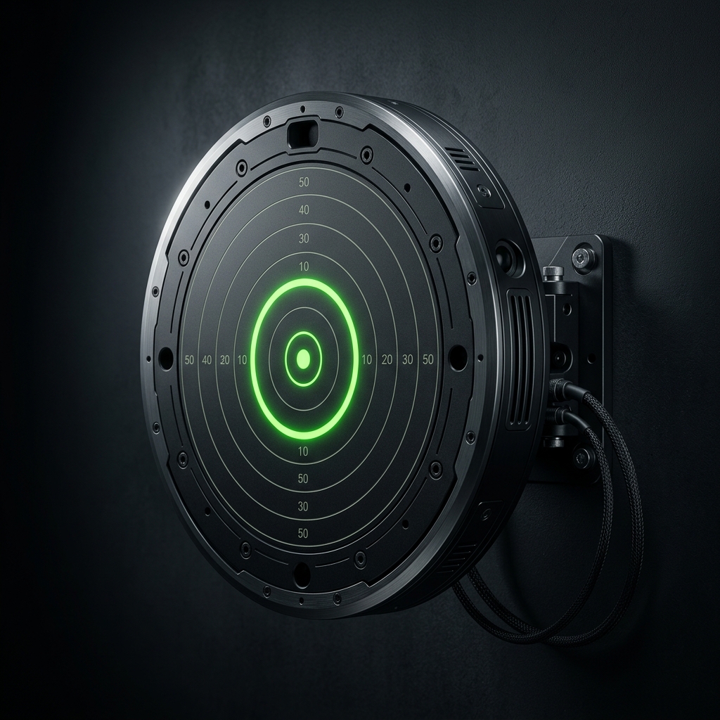 LASER Targets — electronic bullseye target system with acid-green ring